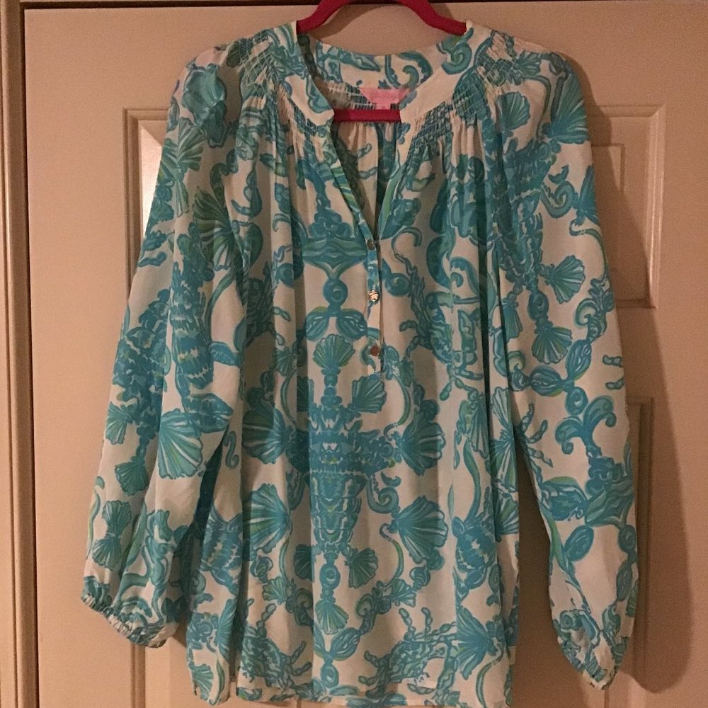 Lilly Pulitzer Silk Elsa Top XL